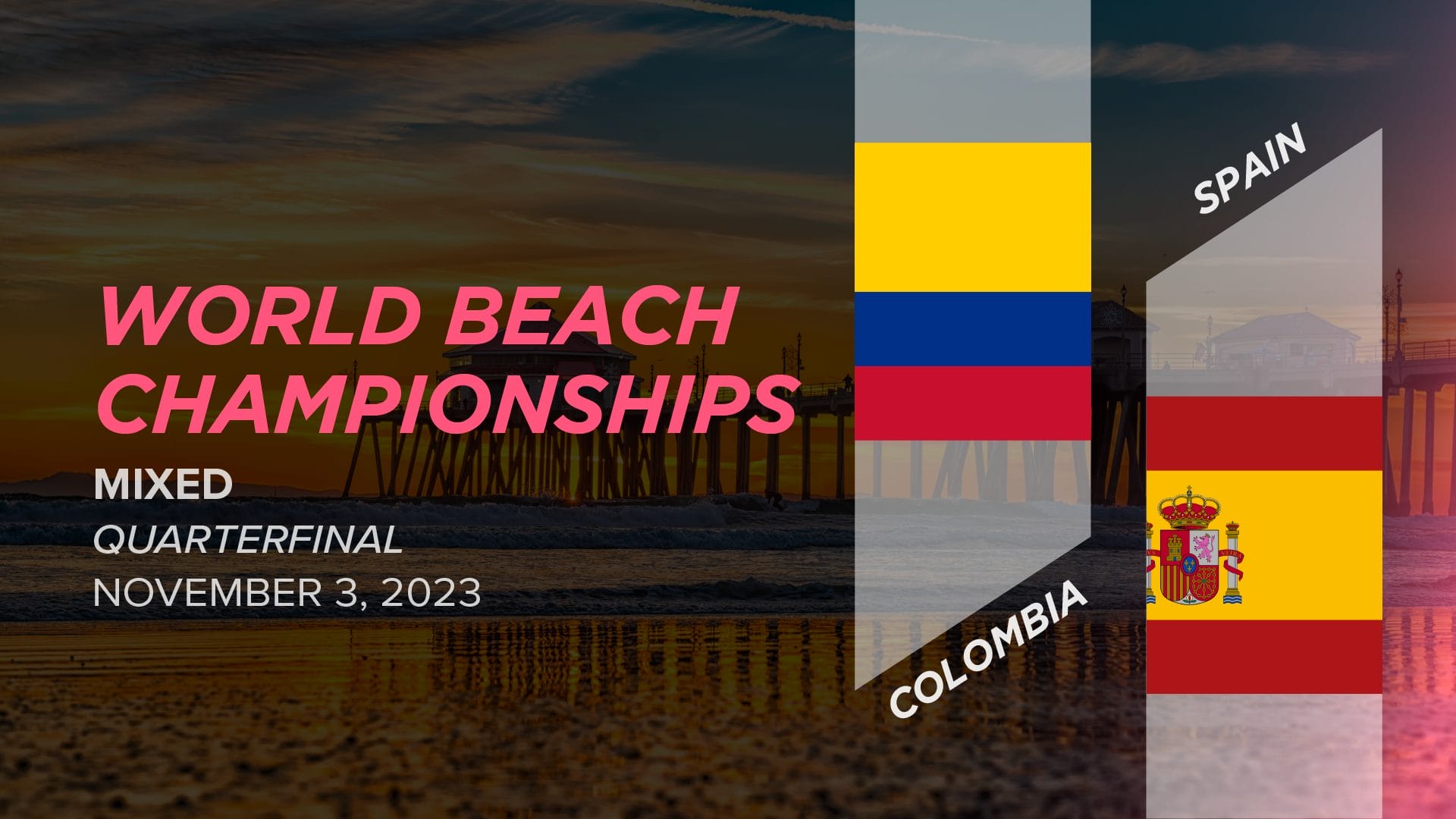 Colombia vs. Spain (Mixed Quarterfinal) 2023 World Beach Ultimate