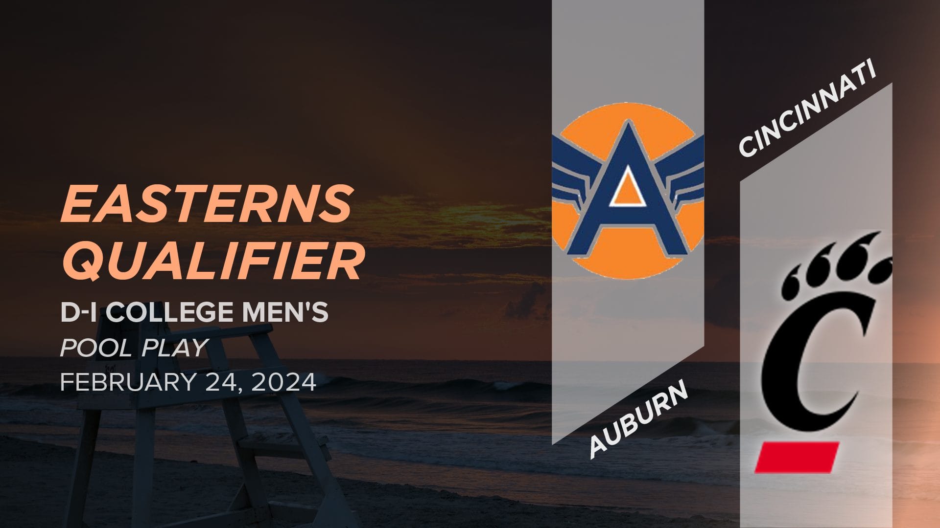 Auburn vs. Cincinnati (Men's Pool Play) 2024 Easterns Qualifier (DI